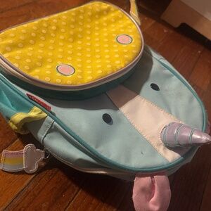 Skip hop Unicorn Kids Backpack - Blue and Yellow